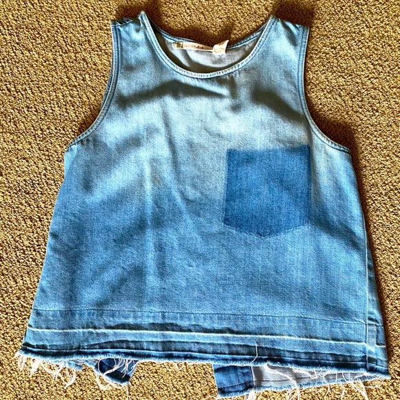 Chelsea & Violet Tops - Chelsea & Violet Denim Sleeveless Top